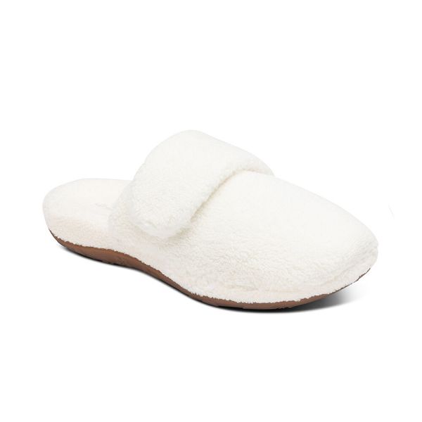 Aetrex Women's Mandy Closed Toe Slippers Ivory Sandals UK 7068-132